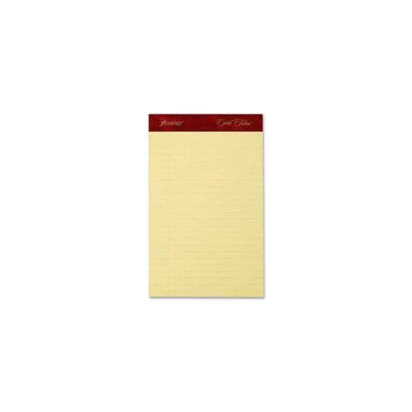 Esselte Gold Fibre Jr. Legal Pads, 5" x 8", 16 lb, Canary, 50 Sheets/Pad, 4 Pads/Pack 20029 - main
